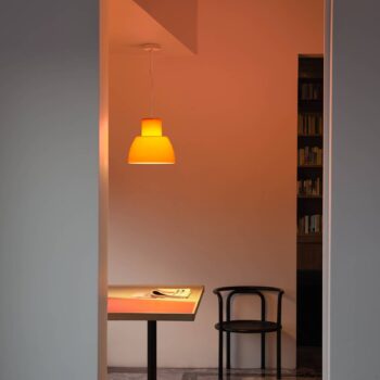 Závesné svietidlo Nemo Lorosae, oranžová farba, Ø 40 cm, sklo, E27