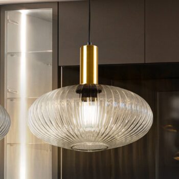 Závesné svietidlo Norma, Ø 30 cm, čierna/čierna, sklo, E27