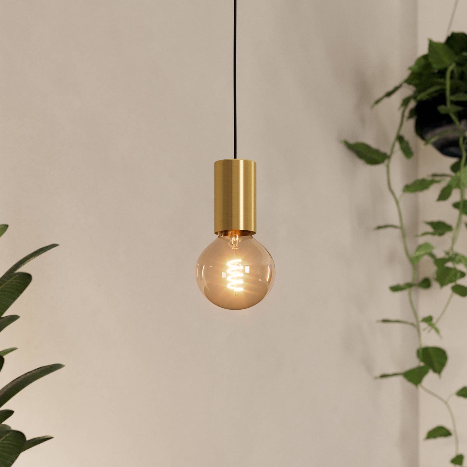 Závesné svietidlo Pozueta 1, 1-pl., mosadzná Závesné svietidlo Pozueta 1, 1-pl., mosadzná