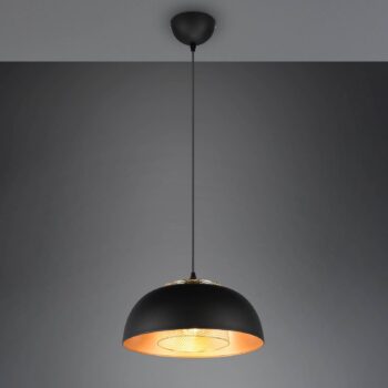 Závesné svietidlo Punch čierne/zlaté jedno svetlo Ø 35 cm