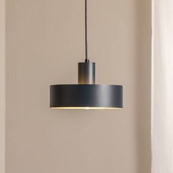 Závesné svietidlo Rif M, antracitová, 1-pl., Ø 25 cm, oceľ