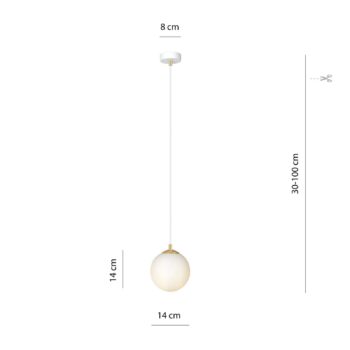 Závesné svietidlo Royal, opálovo biele/biele, sklo, E14