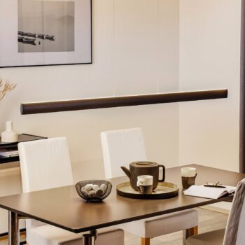 Závesné svietidlo Runa LED, čierne, dĺžka 152 cm