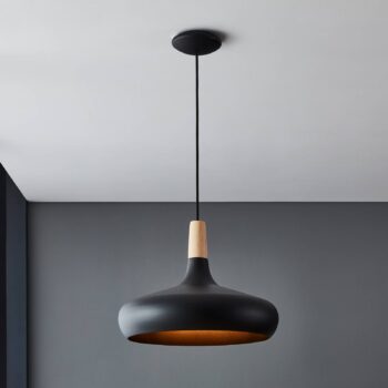 Závesné svietidlo Sabinar, 1 svetlo, čierne, Ø 40 cm