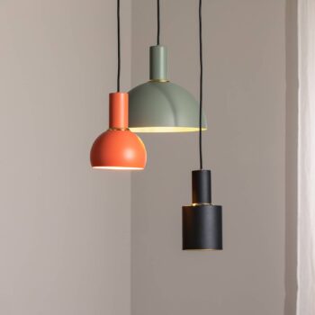 Závesné svietidlo Selma, 3-plameňové, zelené/červené/čierne