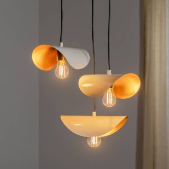 Závesné svietidlo Sivani MR-964 3-svetelný rondel biely/zlatý