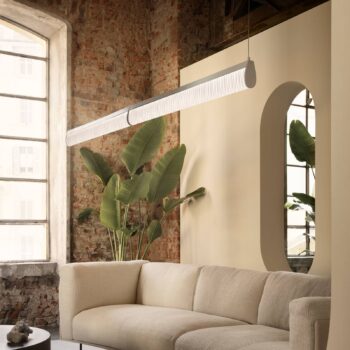 Závesné svietidlo Slamp LED Modula Double, plisované, sivé