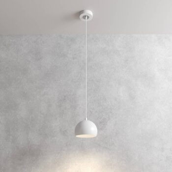 Závesné svietidlo Sool, biele, Ø 15 cm, 1-pl., kov, E27