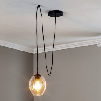 Závesné svietidlo Starla decentralizované 1-pl., sklo číre