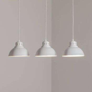 Závesné svietidlo Sven, trojsvetlo, biele, oceľ, E27