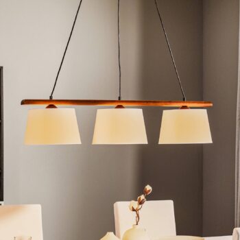 Závesné svietidlo Sweden, 3-plameňové, orech dub