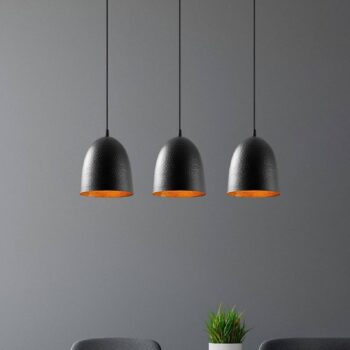 Závesné svietidlo Tattoo 6173, čierne, kovové 3-plameňové lineárne