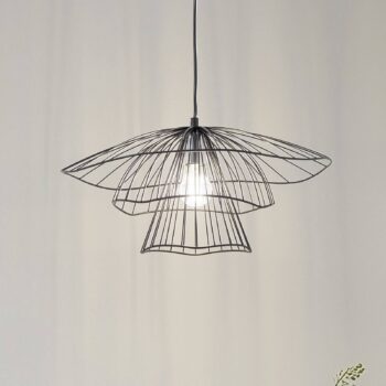 Závesné svietidlo Tel 6504, čierne, železo, Ø 50 cm