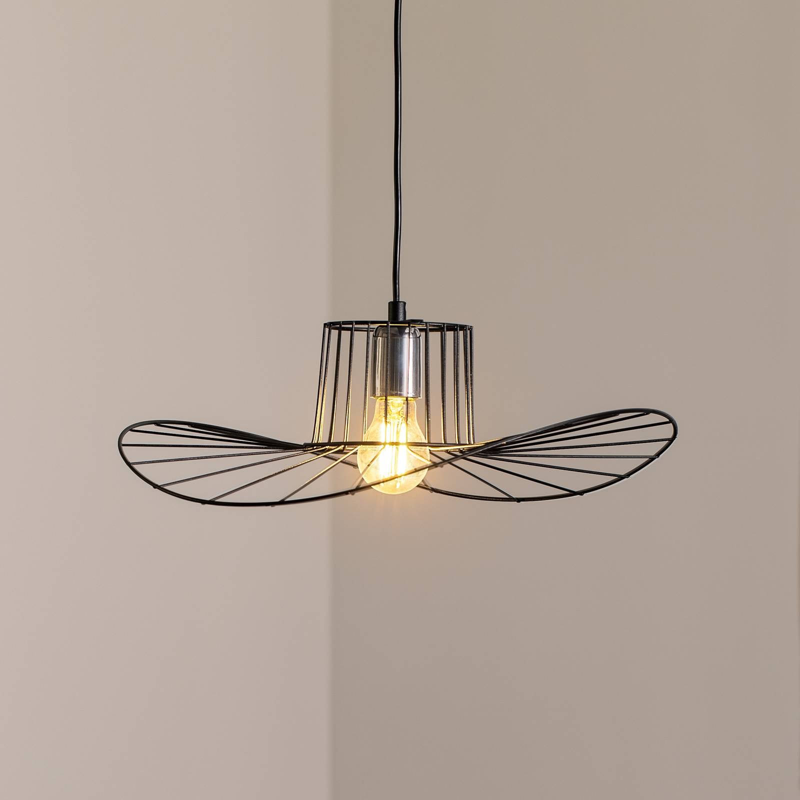 Závesné svietidlo Tel, čierne, Ø 50 cm, kov Závesné svietidlo Tel, čierne, Ø 50 cm, kov