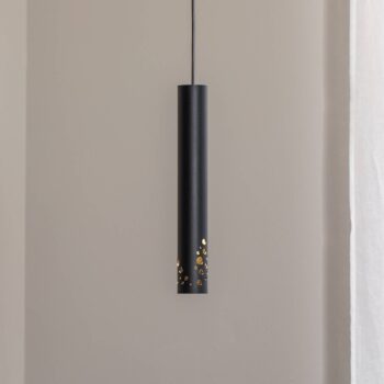 Závesné svietidlo Tibia, jedno svetlo, čierna farba, oceľ, GU10