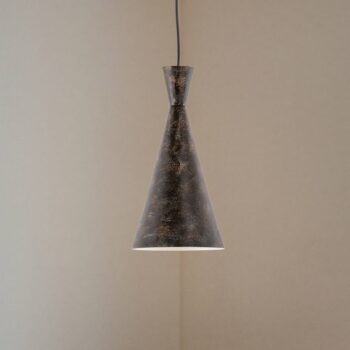 Závesné svietidlo Tom, čierno-hnedé, kov, Ø 19 cm, E27