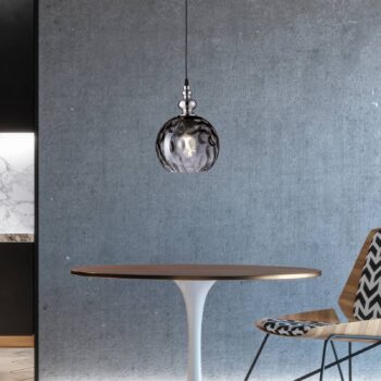 Závesné svietidlo Uller 1-pl. dymové sklo/nikel Ø 20cm