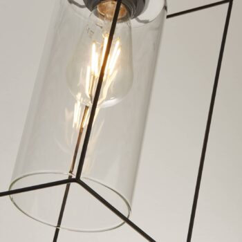 Závesné svietidlo Vesperon, transparentné, sklo, 3-pl., 75 cm