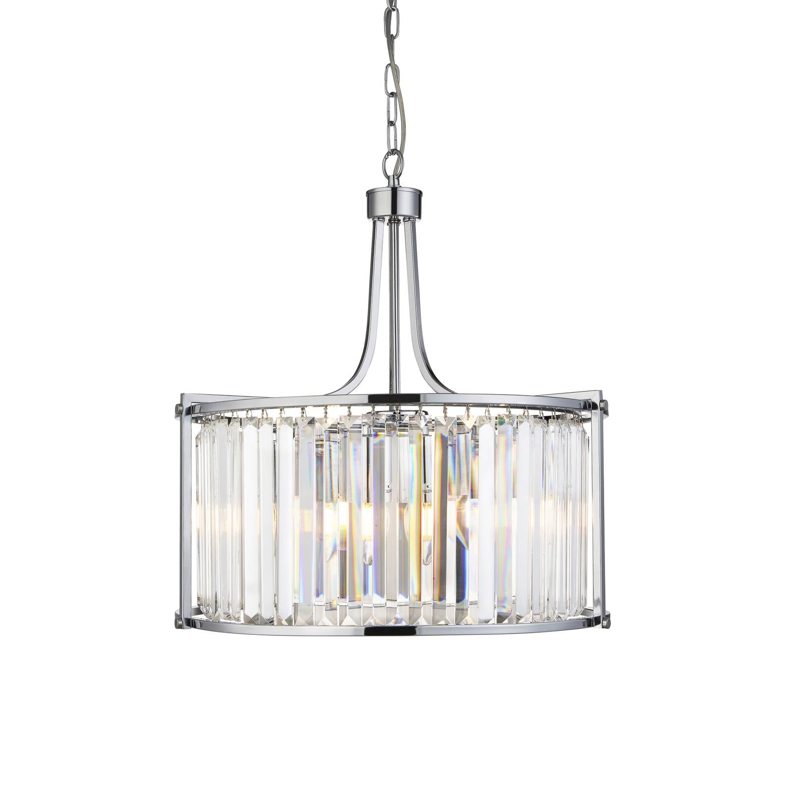 Závesné svietidlo Victoria, chrómová farba, krištáľové sklo, 50 cm, E27 Závesné svietidlo Victoria, chrómová farba, krištáľové sklo, 50 cm, E27