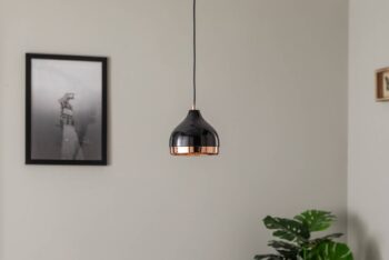 Závesné svietidlo Yildo 6866 1-svetlo Ø17cm čierna/medená