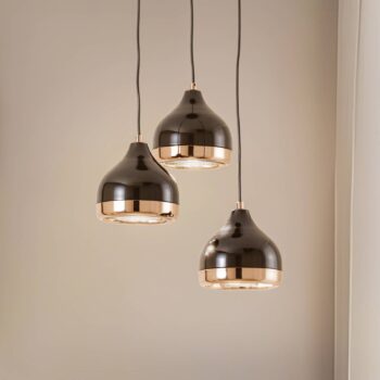 Závesné svietidlo Yildo 6871 3-svetelný rondel čierna/medená