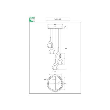 Závesné svietidlo fialové, 5 svetiel, dymovo