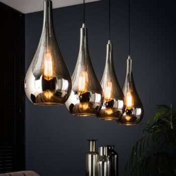 Závesné svietidlo van-Bergström kvapky sklo 4-pl.