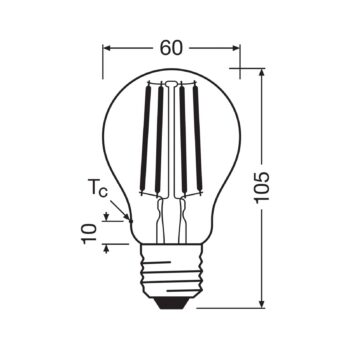 Žiarovka OSRAM LED Filament E27 3,8W 827 EEK A 3-pack