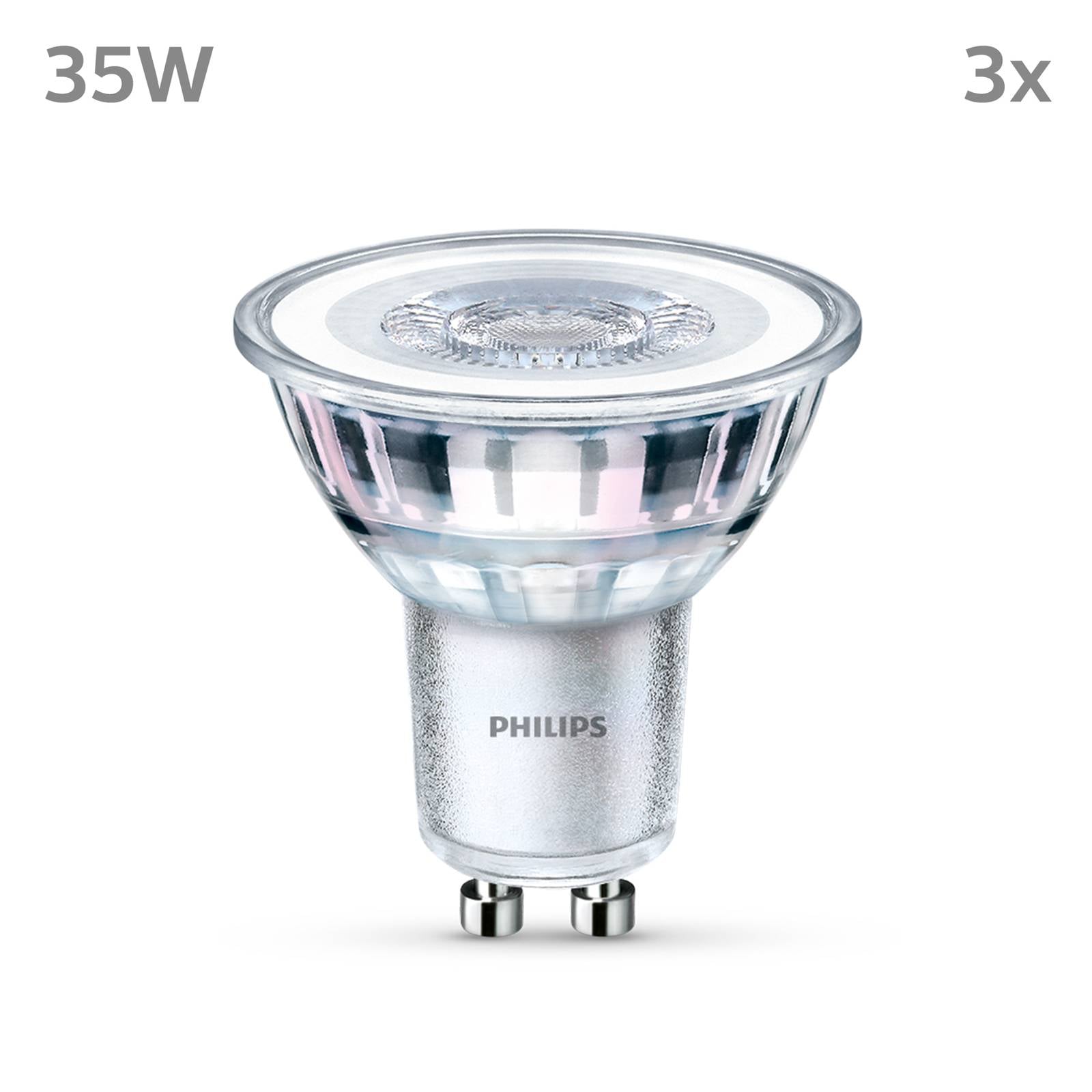 Žiarovka Philips LED GU10 3,5W 275lm 840 číra 36° 3ks Žiarovka Philips LED GU10 3,5W 275lm 840 číra 36° 3ks