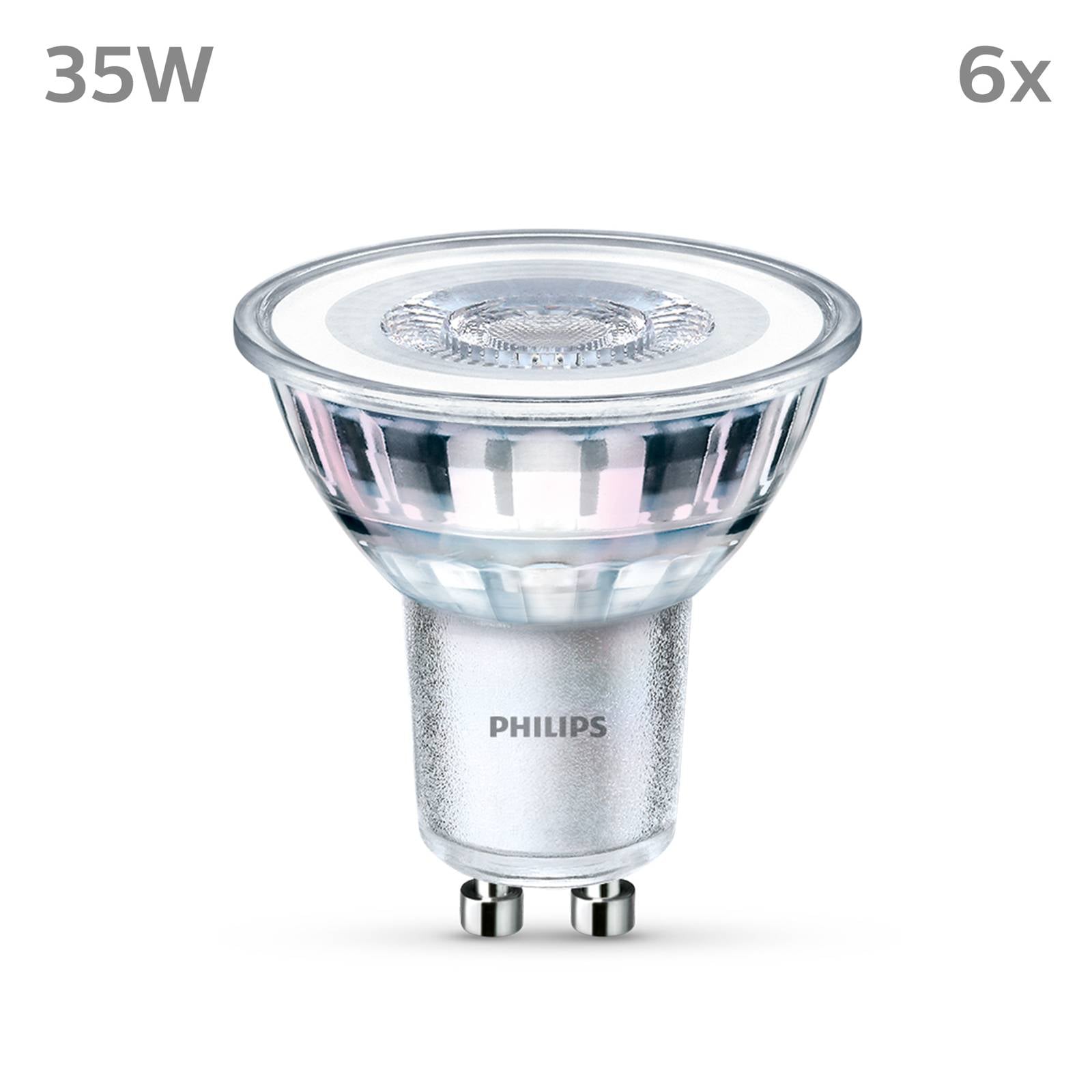 Žiarovka Philips LED GU10 3,5W 275lm 840 číra 36° 6ks Žiarovka Philips LED GU10 3,5W 275lm 840 číra 36° 6ks