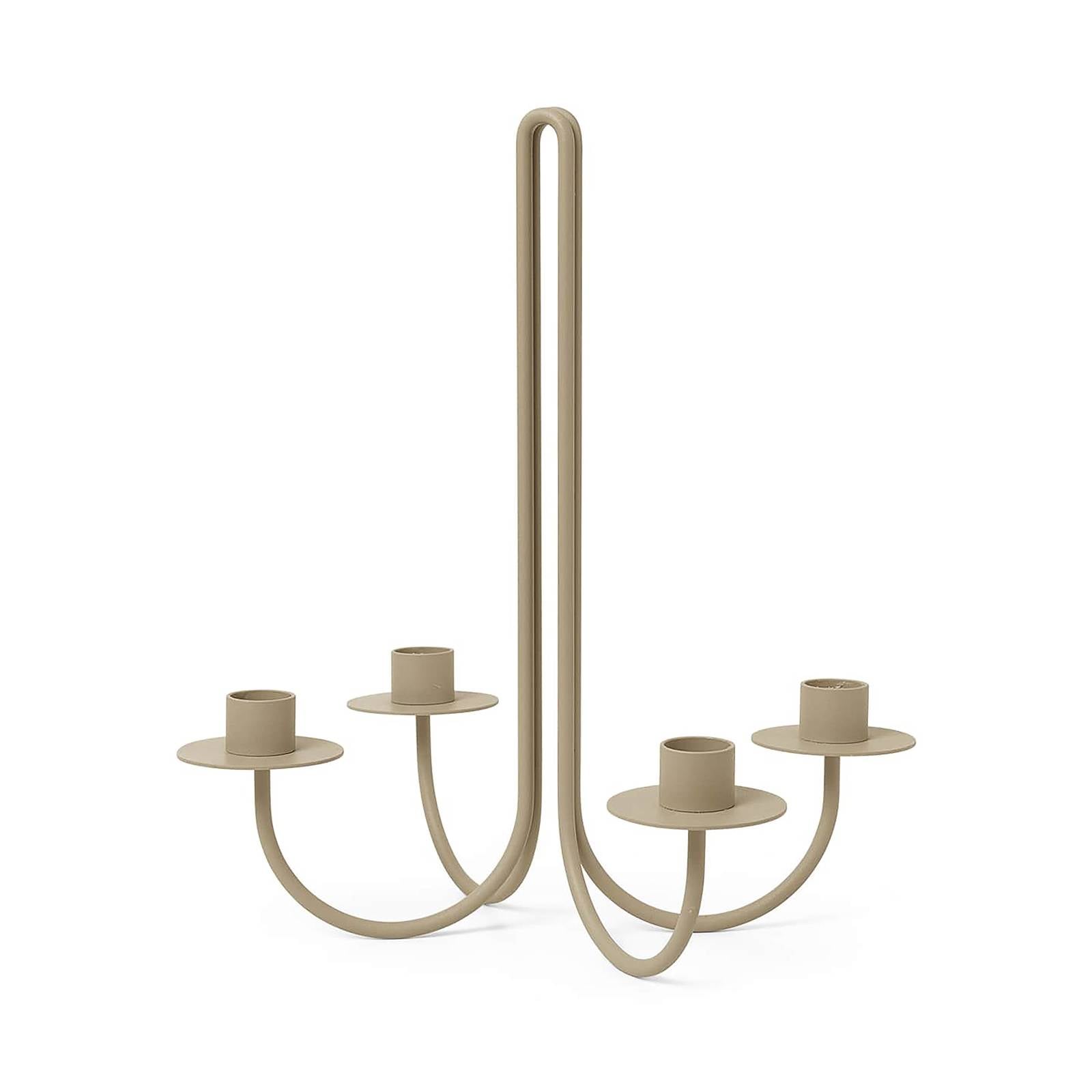 ferm LIVING Svietnik Sway, béžový, výška 30 cm, železo ferm LIVING Svietnik Sway, béžový, výška 30 cm, železo