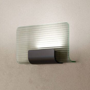 kdln LED nástenné svetlo Nami, čierne, šírka 30 cm, sklo