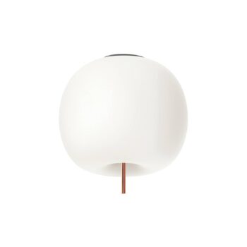 kdln Stropné svietidlo Kushi, medená farba/biela, Ø 33 cm, sklo