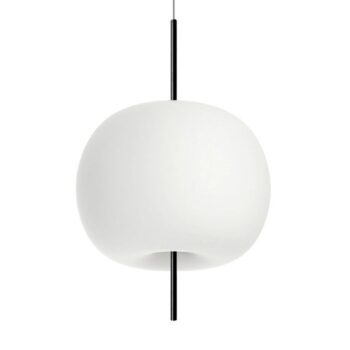 kdln závesné svietidlo Kushi, čierne/biele, Ø 43 cm, stmievateľné