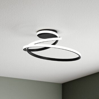 stropné LED svetlo COASTER, čierne, dĺžka 50 cm, kov, CCT