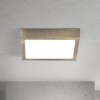 stropné LED svetlo Disc, antická mosadzová farba, dĺžka 14 cm, CCT