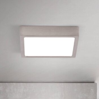 stropné LED svetlo Disc, saténovo niklové, dĺžka 14 cm CCT