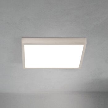 stropné LED svetlo Disc, saténovo niklové, dĺžka 24 cm CCT