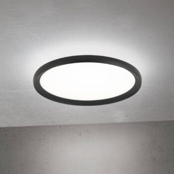 stropné LED svetlo Kant, Ø 40 cm čierne, CCT kov/plast