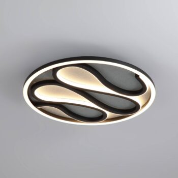stropné LED svetlo Zendisc, motív kvapky, Ø 39 cm, čierne